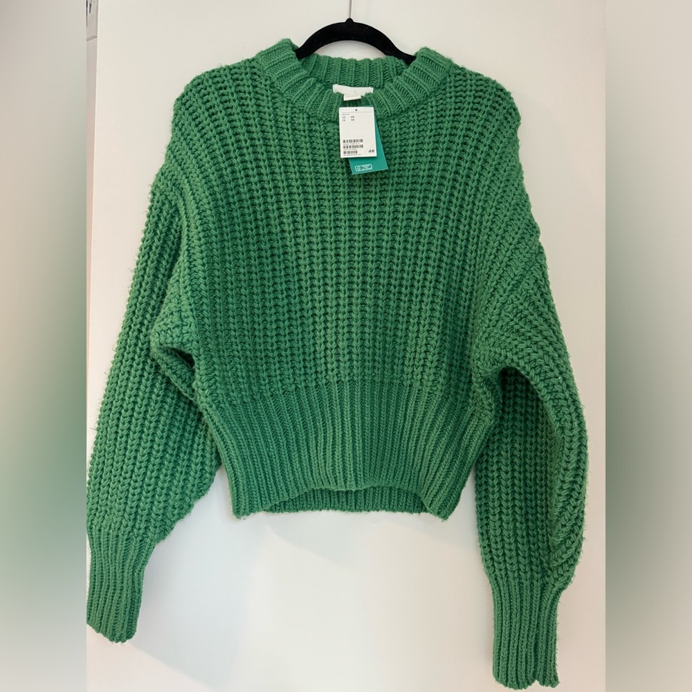 H&M Oversized Green Knit Sweater